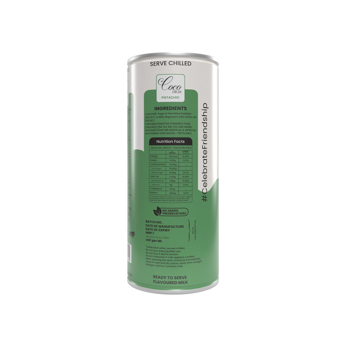Pista Thick & Creamy Flavoured Milkshake 200ml | Enriched with Calcium & Vitamins | No Added Preservatives