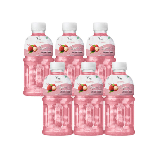 Lychee Juice 25% with NATA De Coco 320 ml (Pack of 6)