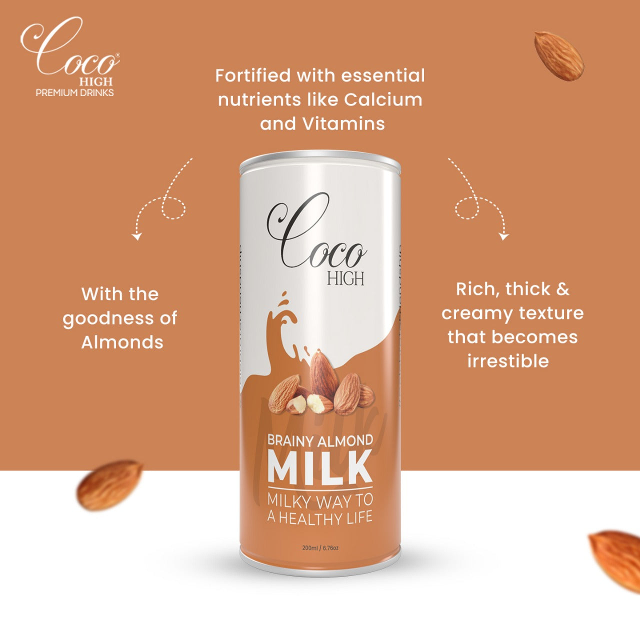 Badam Thick & Creamy Flavoured Milkshake With Real Bits of Almonds 200ml | Enriched with Calcium & Vitamins | No Added Preservatives