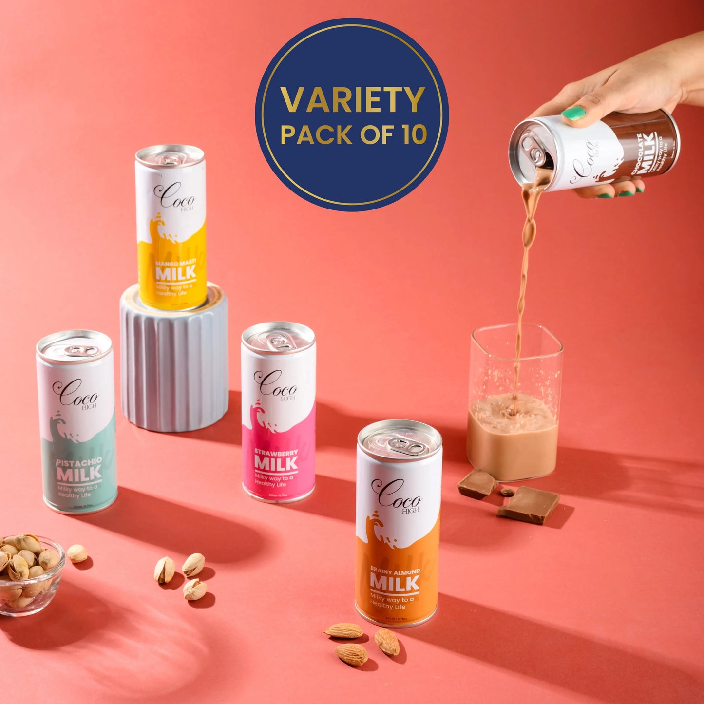 Flavored Milk Variety Pack - 200 Ml (Pack of 10)