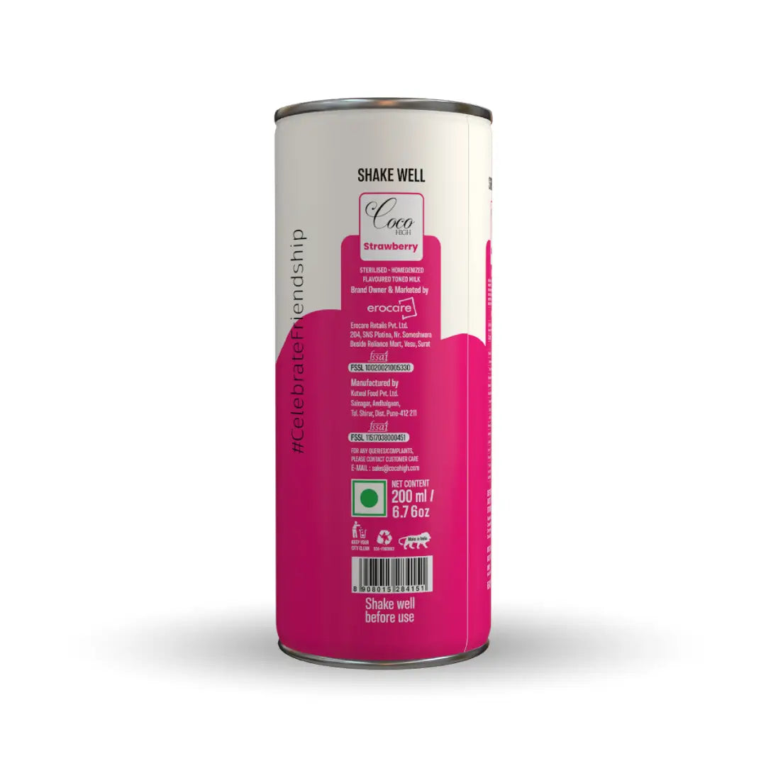 Strawberry Flavoured Milk | Ready To Serve Milkshake -200Ml