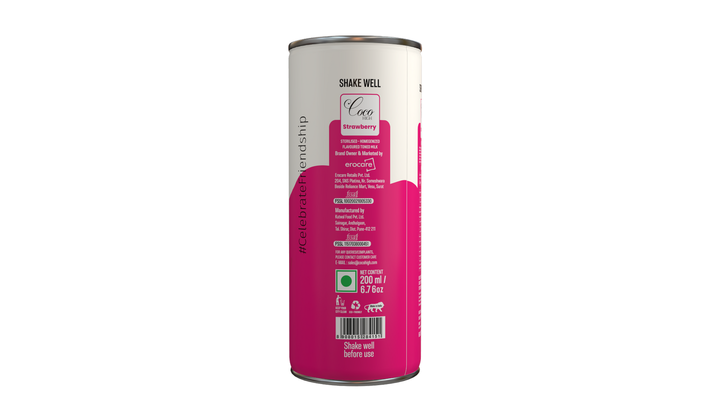 Strawberry Flavoured Milk | Ready To Serve Milkshake -200Ml