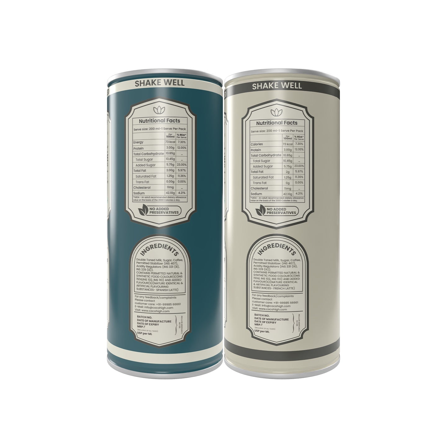 Combo of Cold Coffee I Iced Coffee | Spanish Latte & French Latte |  Ready to Drink Coffee 200ml | No Added Preservatives  200ml