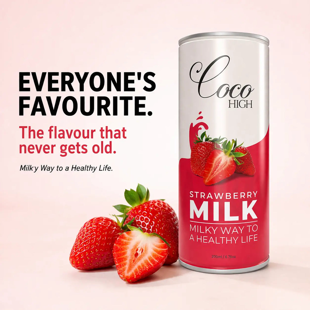 Strawberry Flavored Milk | No Added Preservatives (200ml)