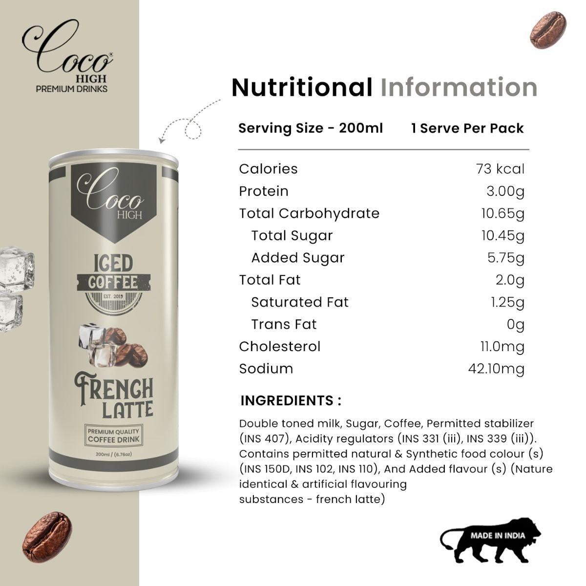 Cold Coffee I Iced Coffee French Ltte I Ready to Drink Coffee 200ml | No Added Preservatives  | Multi-Pack