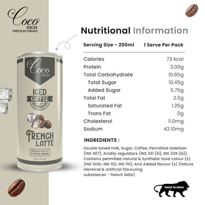 Cold Coffee I Iced Coffee French Ltte I Ready to Drink Coffee 200ml | No Added Preservatives  | Multi-Pack