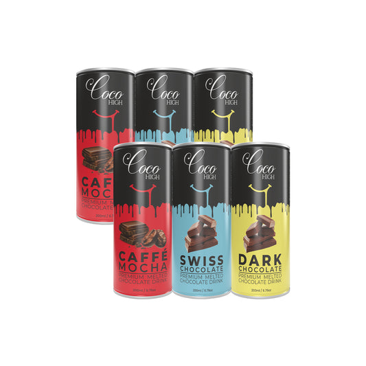 Combo Pack Of Swiss Chocolate, Caffe Mocha & Dark Chocolate I Luxury, Thick & Creamy Chocolate Milkshake with Real Milk Chocolate 200ML | Pack of 6