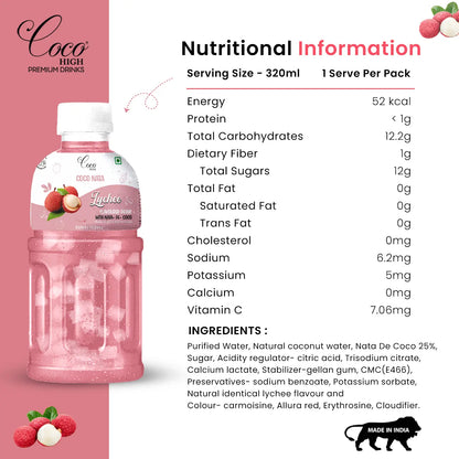 Lychee Juice 25% with NATA De Coco (320ml)