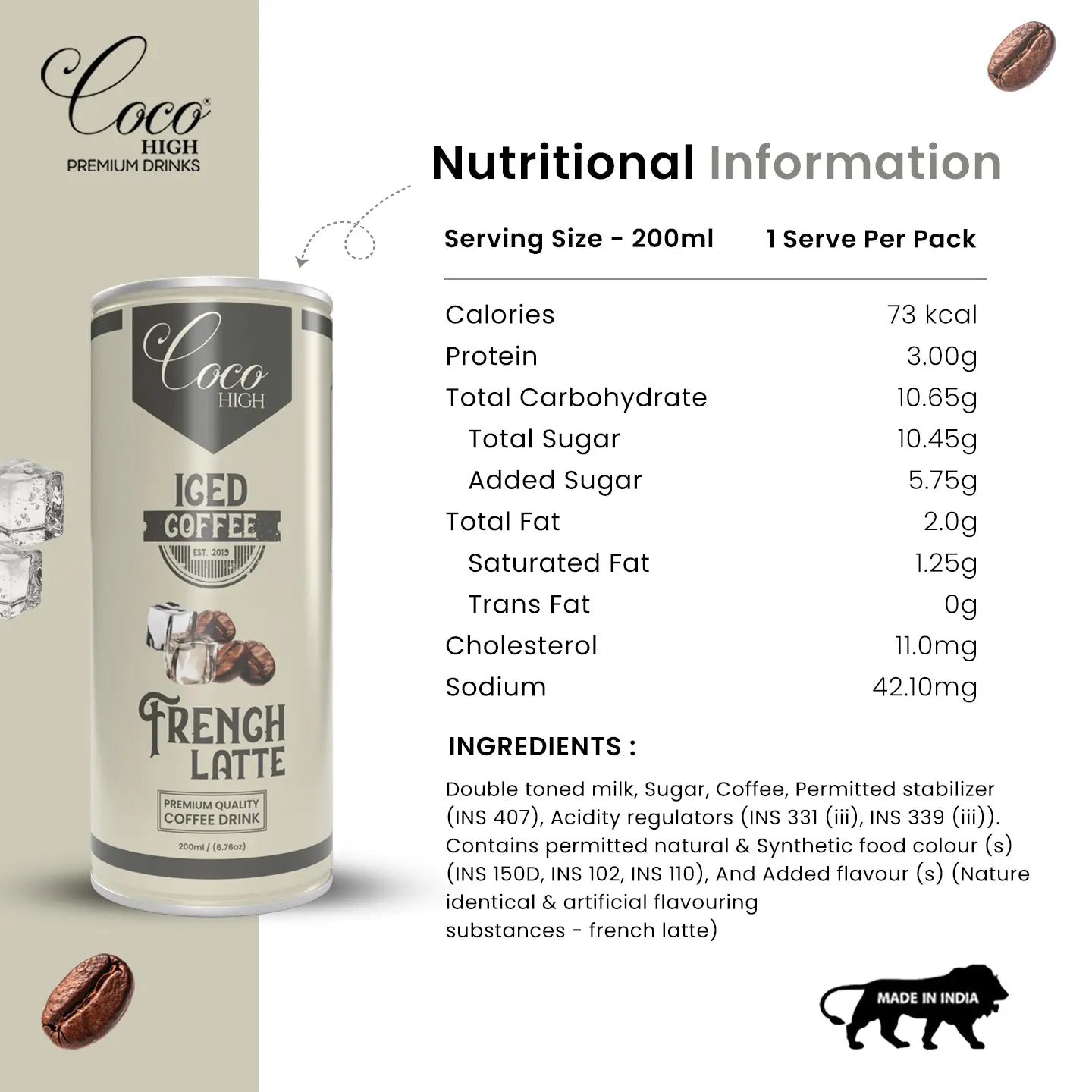 French Latte Ready-to-Drink Cold Coffee 200 ml