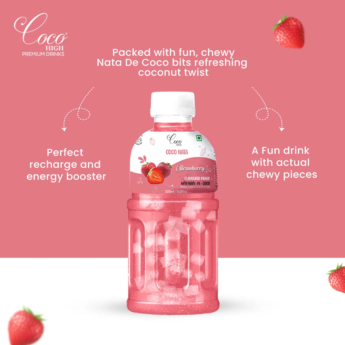 Strawberry Juice 25% with NATA De Coco (320ml)