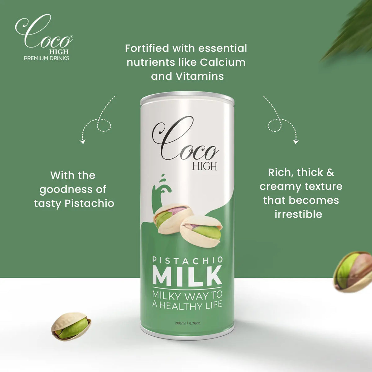 Pistachio Flavoured Milk Drink, No Preservatives 200ml