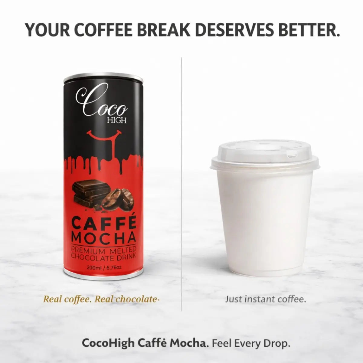 Caffe Mocha Chocolate Milkshake Luxury Melted Chocolate Drink (200ml)