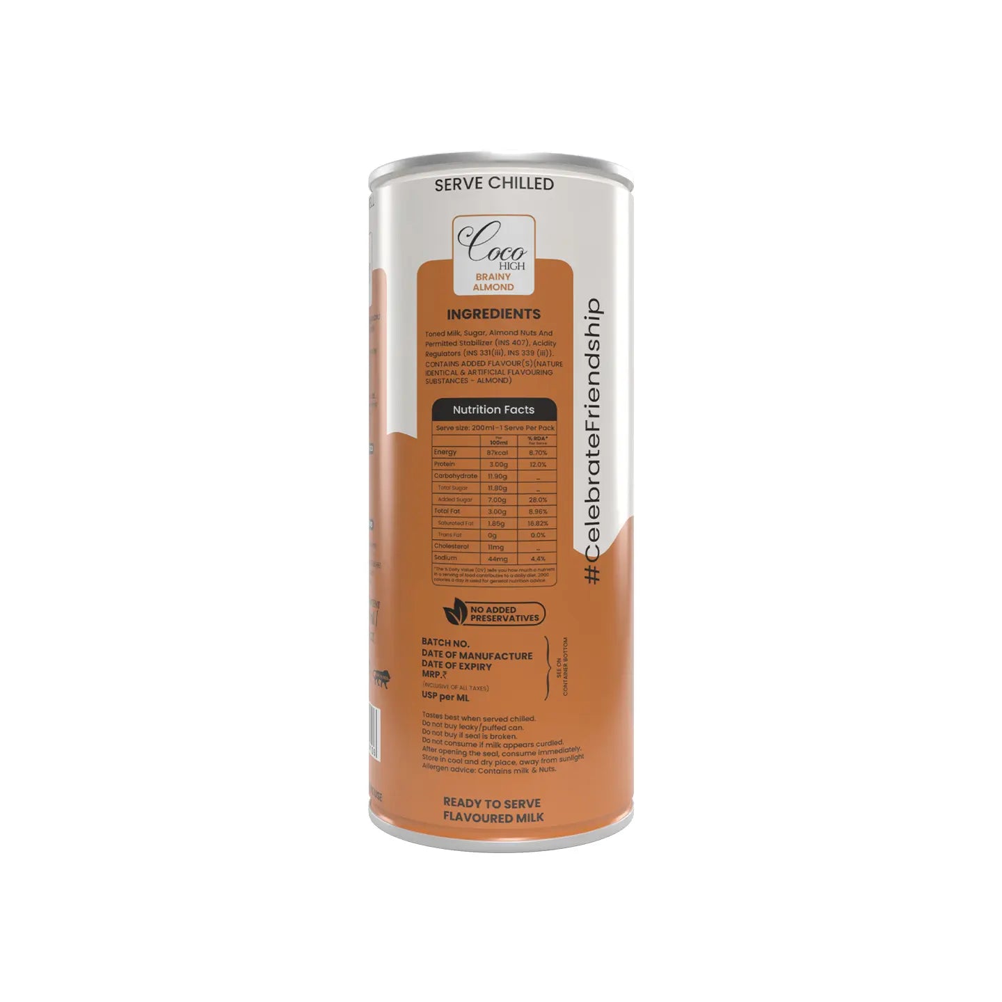 Brainy Almond Flavoured Milk With Real Bits of Badam (200ml)