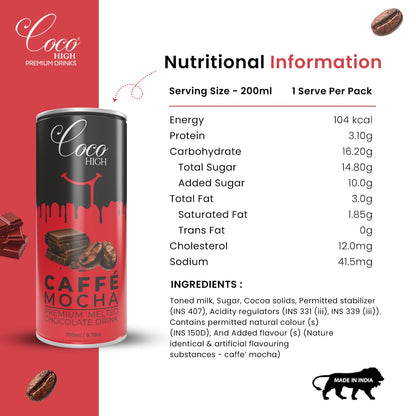 Caffe Mocha I Luxury, Thick & Creamy Chocolate Milkshake with Real Milk Chocolate 200ml