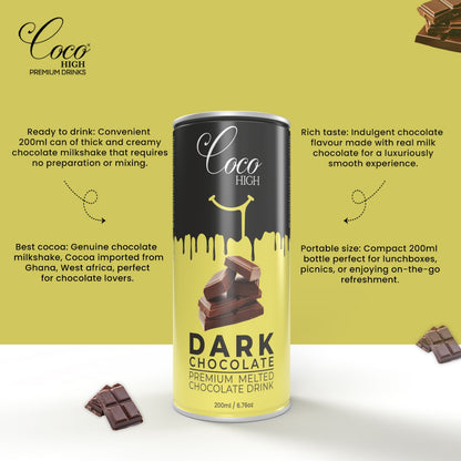 Dark Chocolate I Luxury, Thick & Creamy Chocolate Milkshake with Real Milk Chocolate 200ml