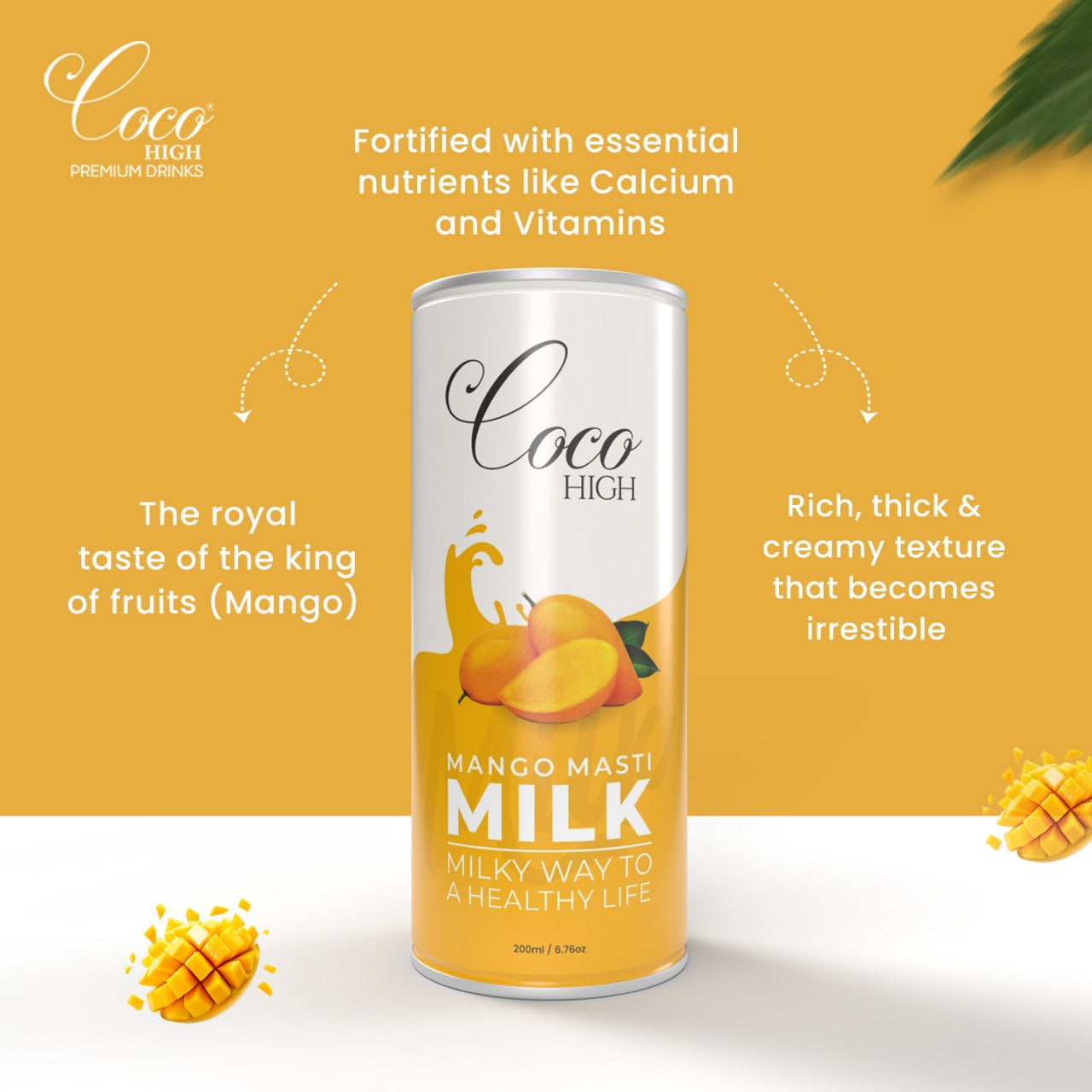 Mango Thick & Creamy Flavoured Milkshake 200ml | Enriched with Calcium & Vitamins | No Added Preservatives