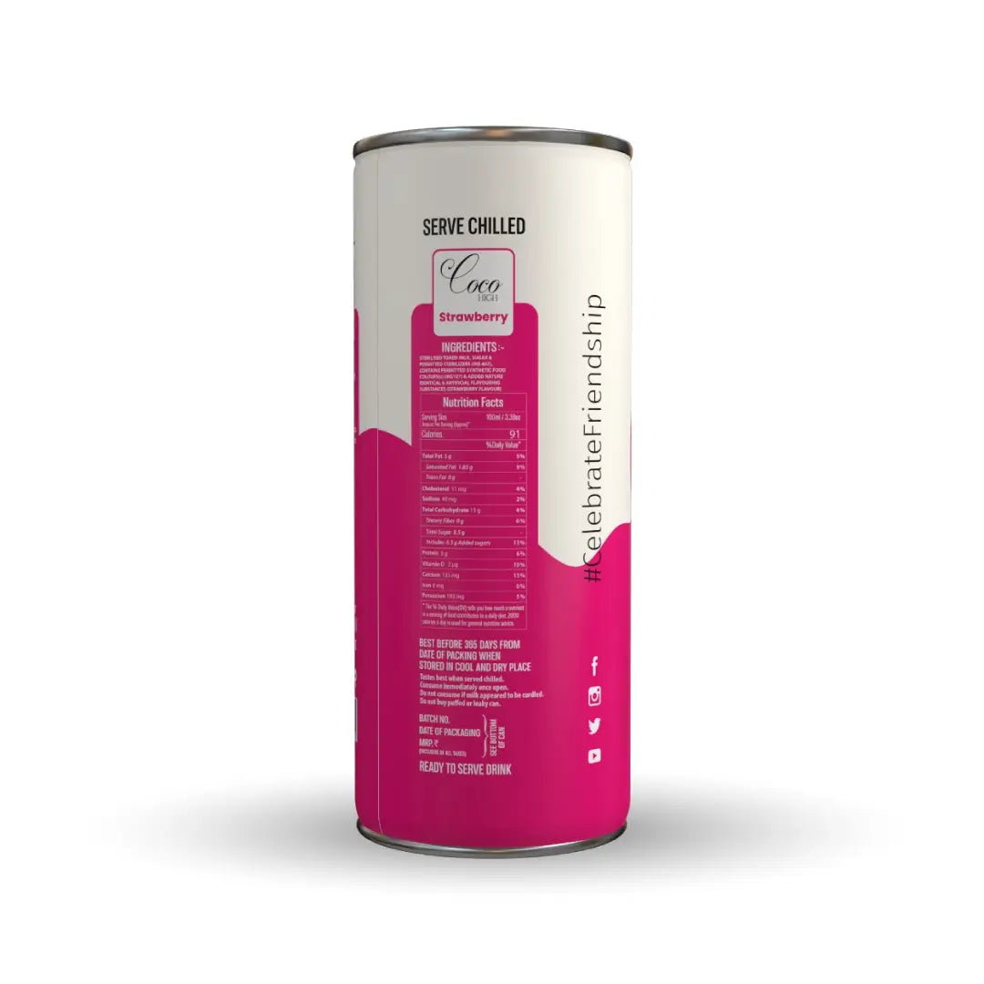 Strawberry Flavoured Milk | Ready To Serve Milkshake -200Ml