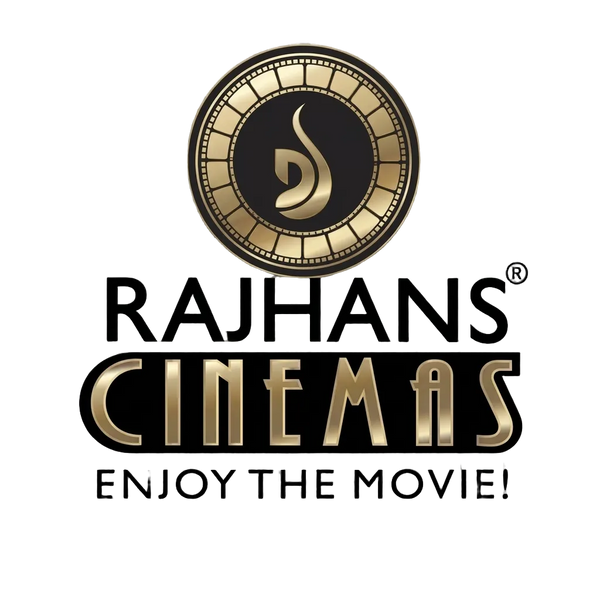 Rajhans Cinemas logo with a transparent background
